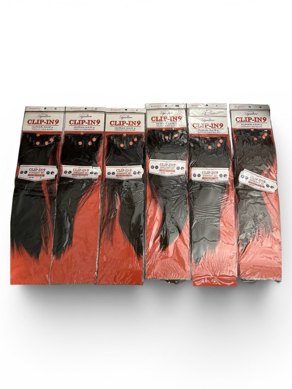 RESELLERS! Signature Clip-In9 Human Hair & Premium Fiber - Black to Red Ombre